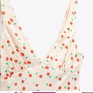 ZARA Cherry PRINTED summer Mini DRESS